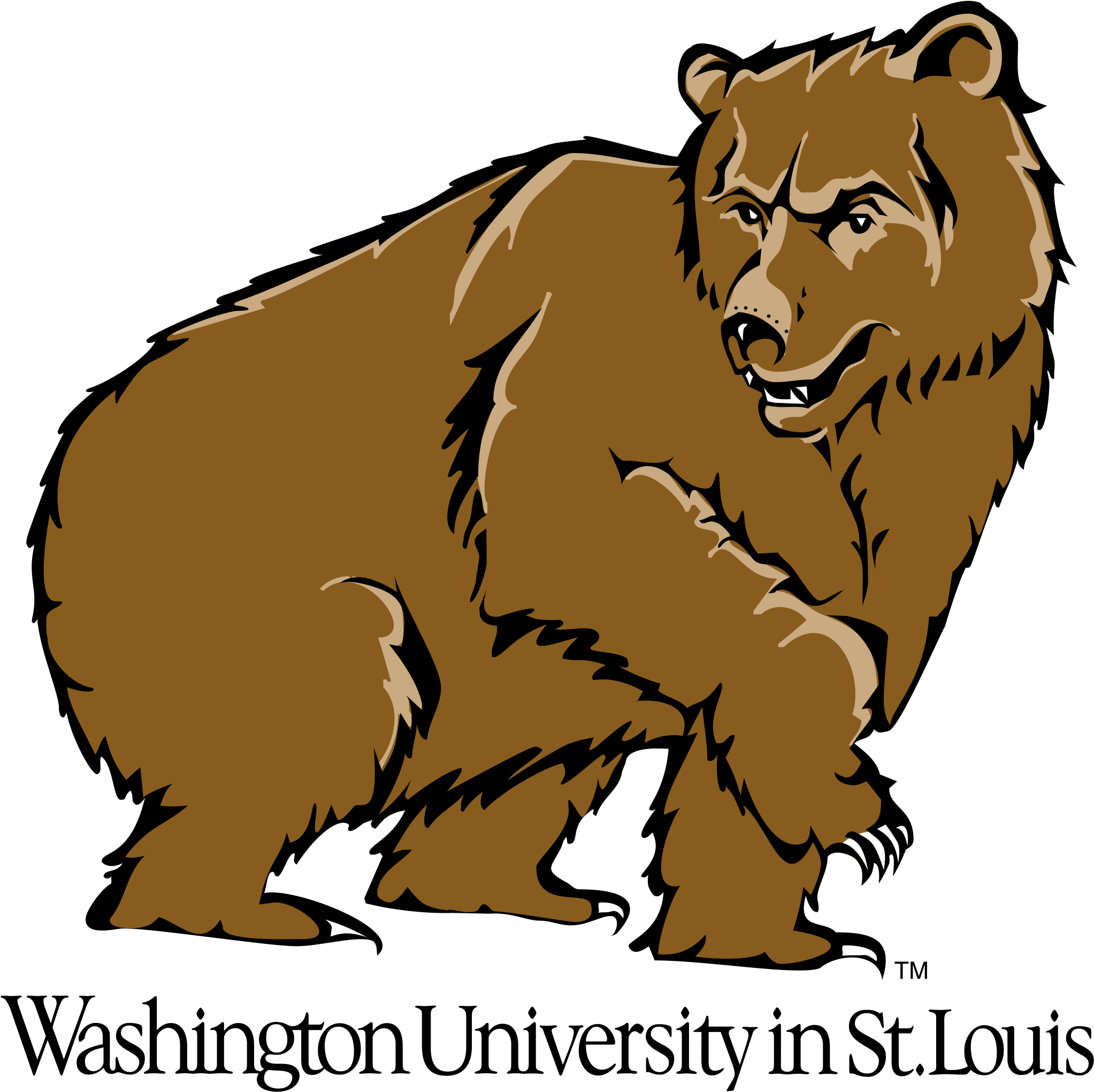 Washington Bears Logo Black And White - Washington University In St Louis (2400x2400)