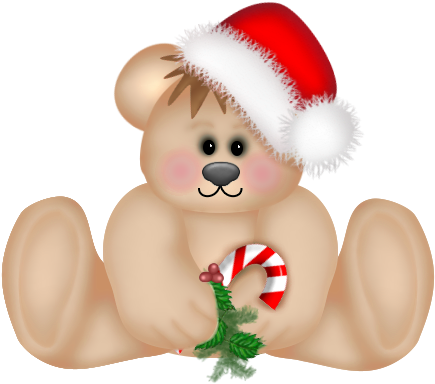 Christmas Png Cute Teddy Bear Clipart - Christmas Teddy Bear Clipart (462x399)