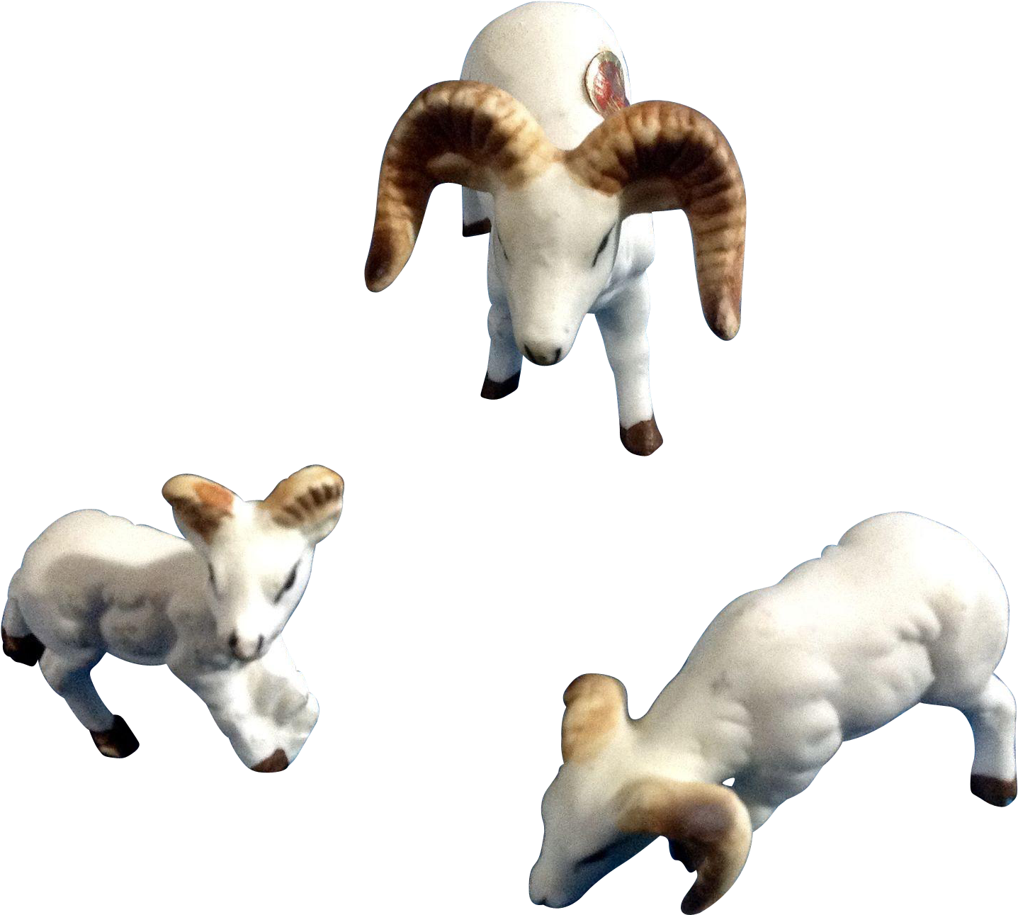 Bone China Miniatures Ram Set Matte Finish Vintage - Animal Figurine (1436x1436)