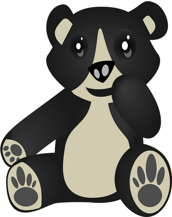 Teddy Bear, Bear, Young, Teddy, Black, Cute - Spectacled Bear Clip Art (550x720)