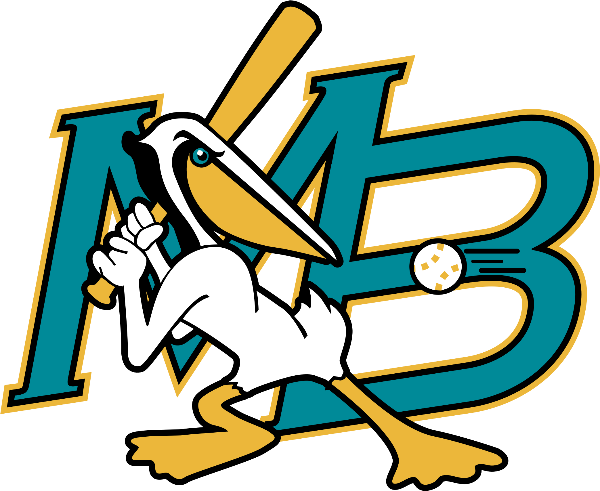 Myrtle Beach Pelicans Logo Black And White - Myrtle Beach Pelicans Baseball Logo (2400x2400)