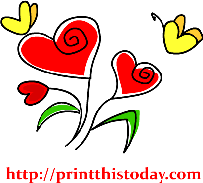 Heart And Butterflies Clip Art - Clip Art (417x417)