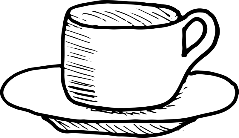 Coffee Cup On Saucer Rubber Stamp - Saucer (800x462)