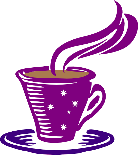 Teacup Coffee Cup Clip Art - Coffee In Purple Mug (528x596)