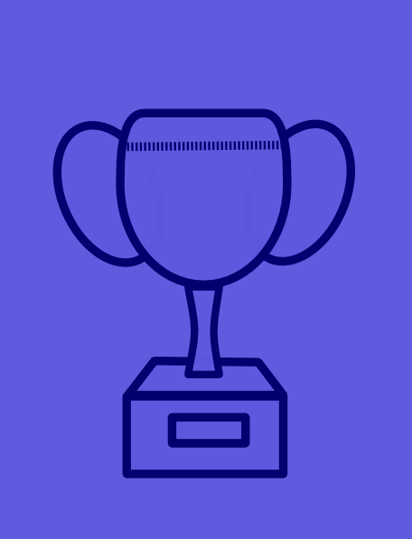 Free Vector Blue Prize Cup Clip Art - Trophy Clipart Png Black And White (456x597)