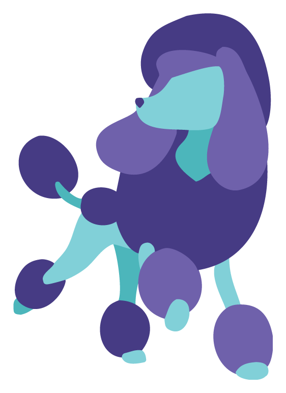 Poodle Clipart Purple - Bark (562x772)