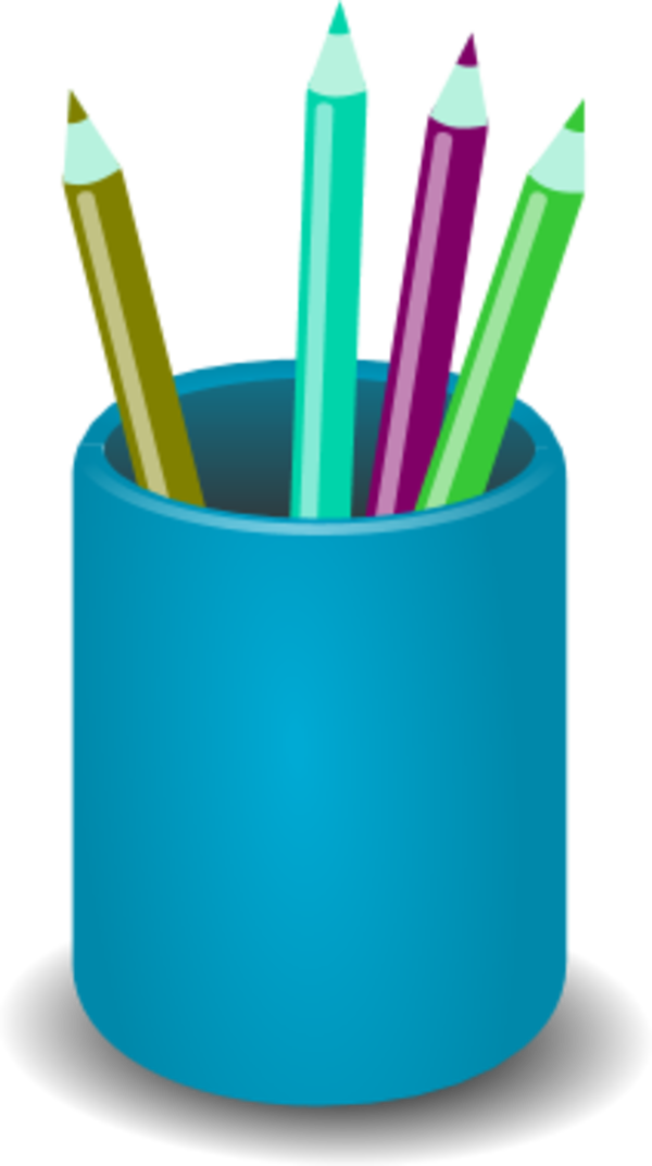 Pencil Holder Clipart - Pen Holder Clip Art (600x1073)