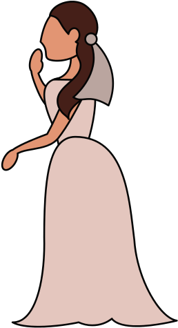 Bride With Beautiful Dress - Cartoon (550x550)