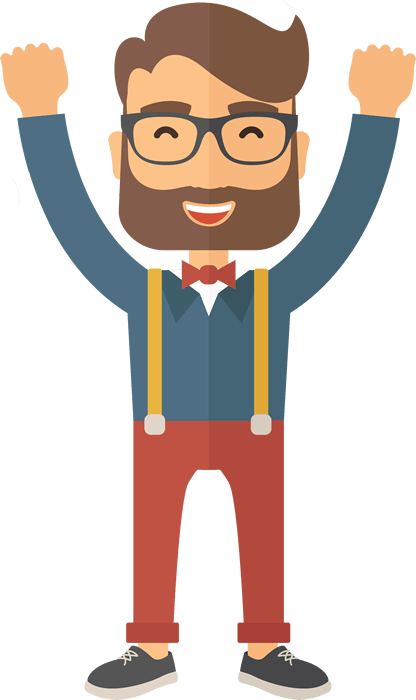 ﻿get Full Access To The Techniques That Helped One - Happy Man Cartoon Png (416x700)