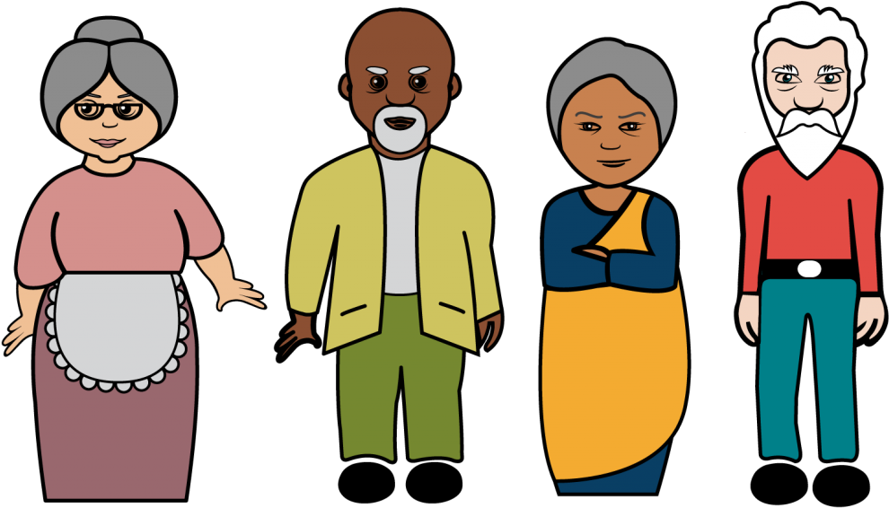 Hello Clipart Social Person - Old People Working Together Transparent (1024x593)