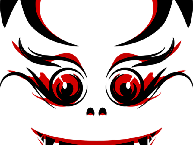 Creepy Clipart Bloodshot Eye - Scary Red Face Shower Curtain (640x480)
