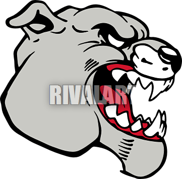 Mean Bulldog Mascot Clip Art - Bulldog Clip Art (361x355)