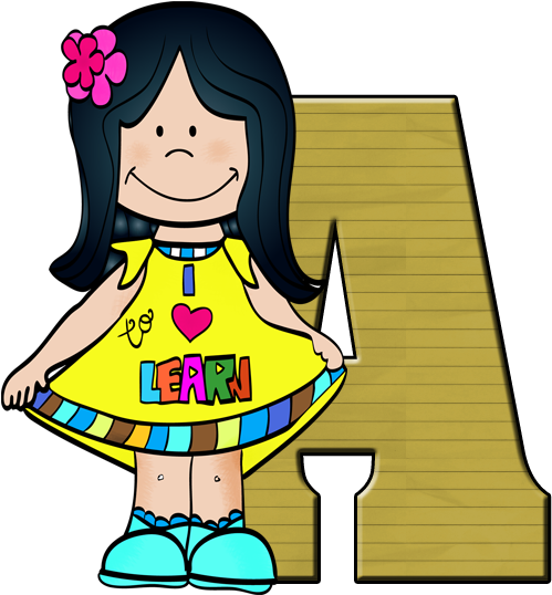 "i Love To Learn" Kids Clip Art -color And B&w - Clip Art (553x576)