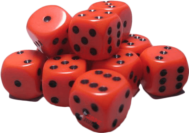 Chx Chessex Dice Sets: Orange/black Opaque 16mm D6 (709x709)