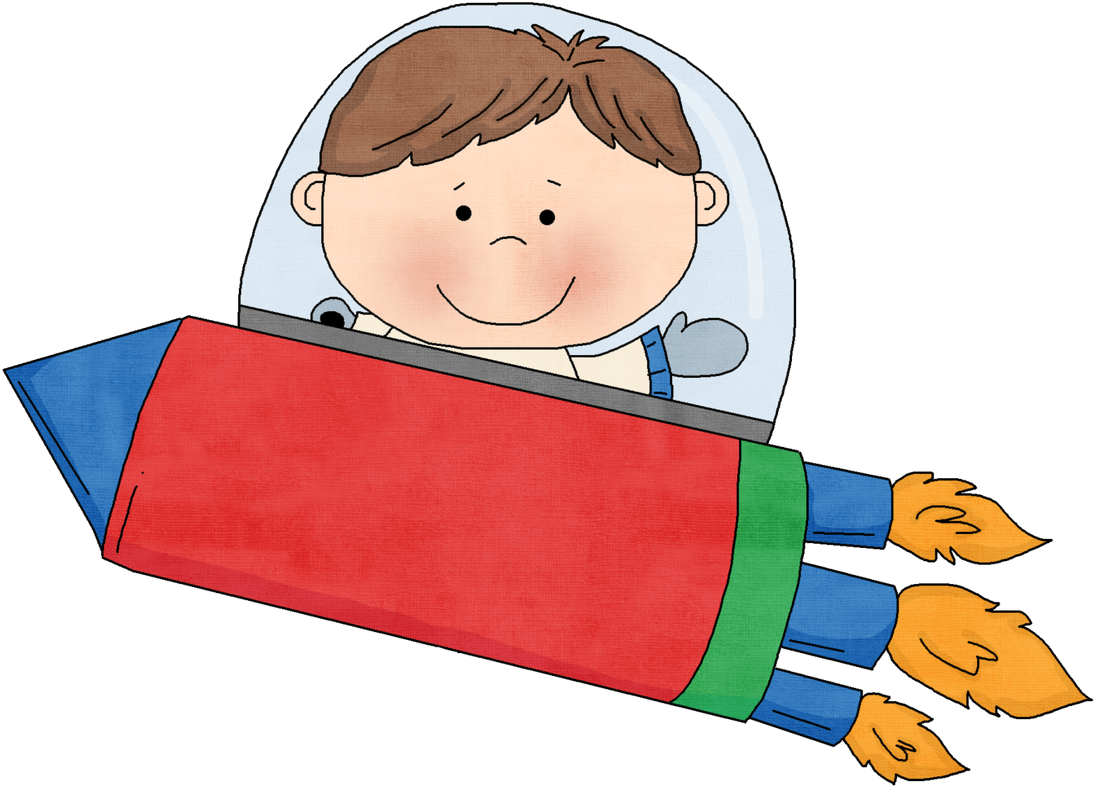 Rocket Man Clipart - Child In A Rocket Clipart (1600x1161)