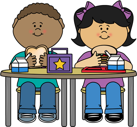Kids Eating Snack Clipart - Eating Lunch Clipart (450x416)