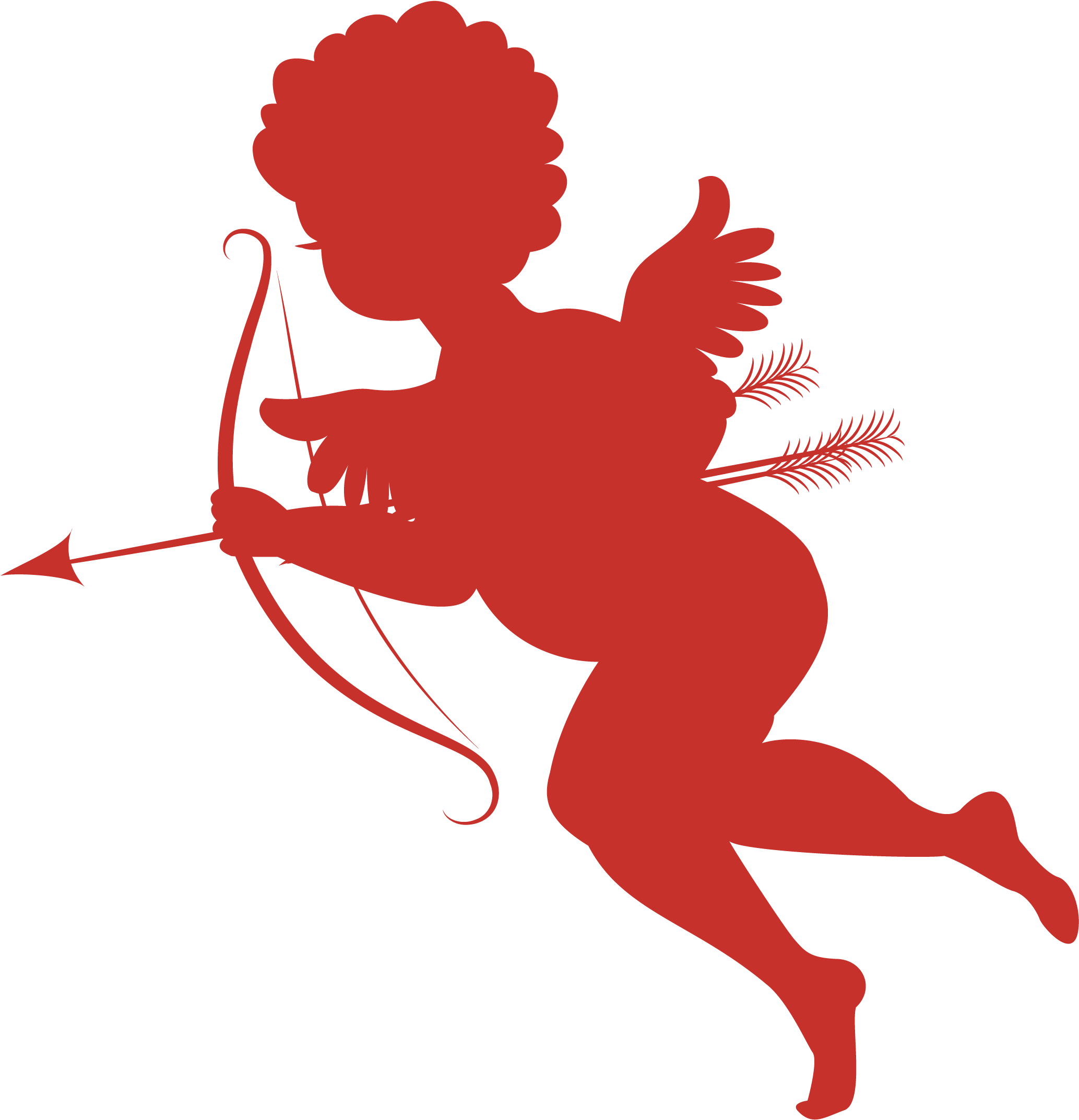 1964 Dennison 'red Girl Cupid' Die Cut Decoration - Cupid Png (2181x2292)