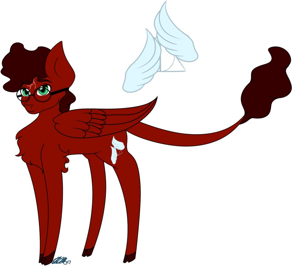 Sachanart, Glasses, Harry Potter, Pegasus, Ponified, - Cartoon (1024x898)