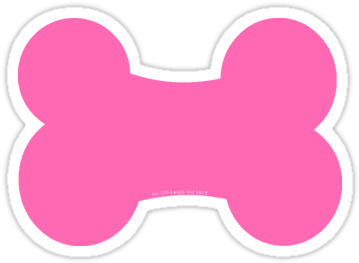Red Dog Paw Clipart Download - Dog Bone Pink Clipart (375x360)