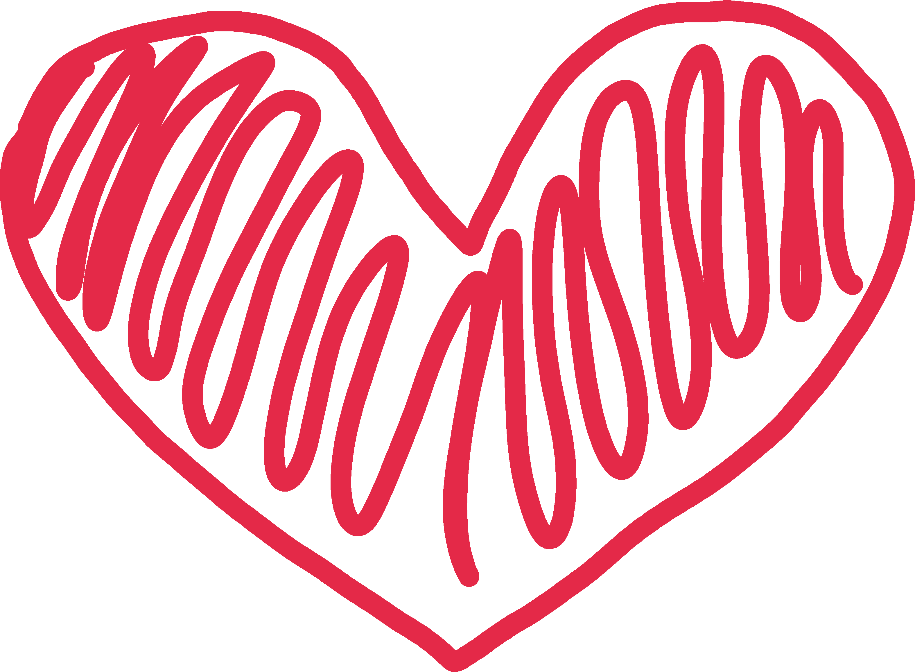 Doodle Clipart - Heart Doodle Transparent (3292x2517)
