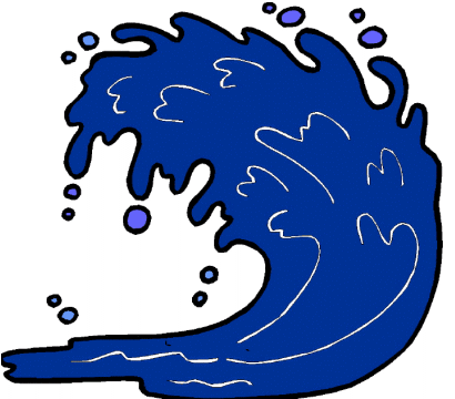 Wave - Clipart - Crashing Waves Clip Art (410x366)