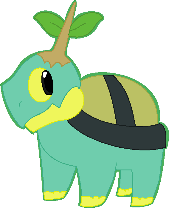 Shiny Turtwig By Meemsaur - Cartoon (674x774)