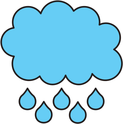 Cartoon Cloud Drops Rain Weather Icon - Storm Vector (550x550)