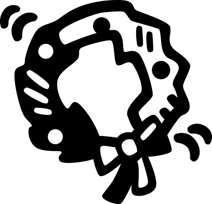 Vector Illustration Of Festive Season Christmas Wreath - Vector Illustration Of Festive Season Christmas Wreath (727x700)