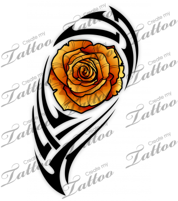 Sbink Tribal Rose - Tattoo (400x400)