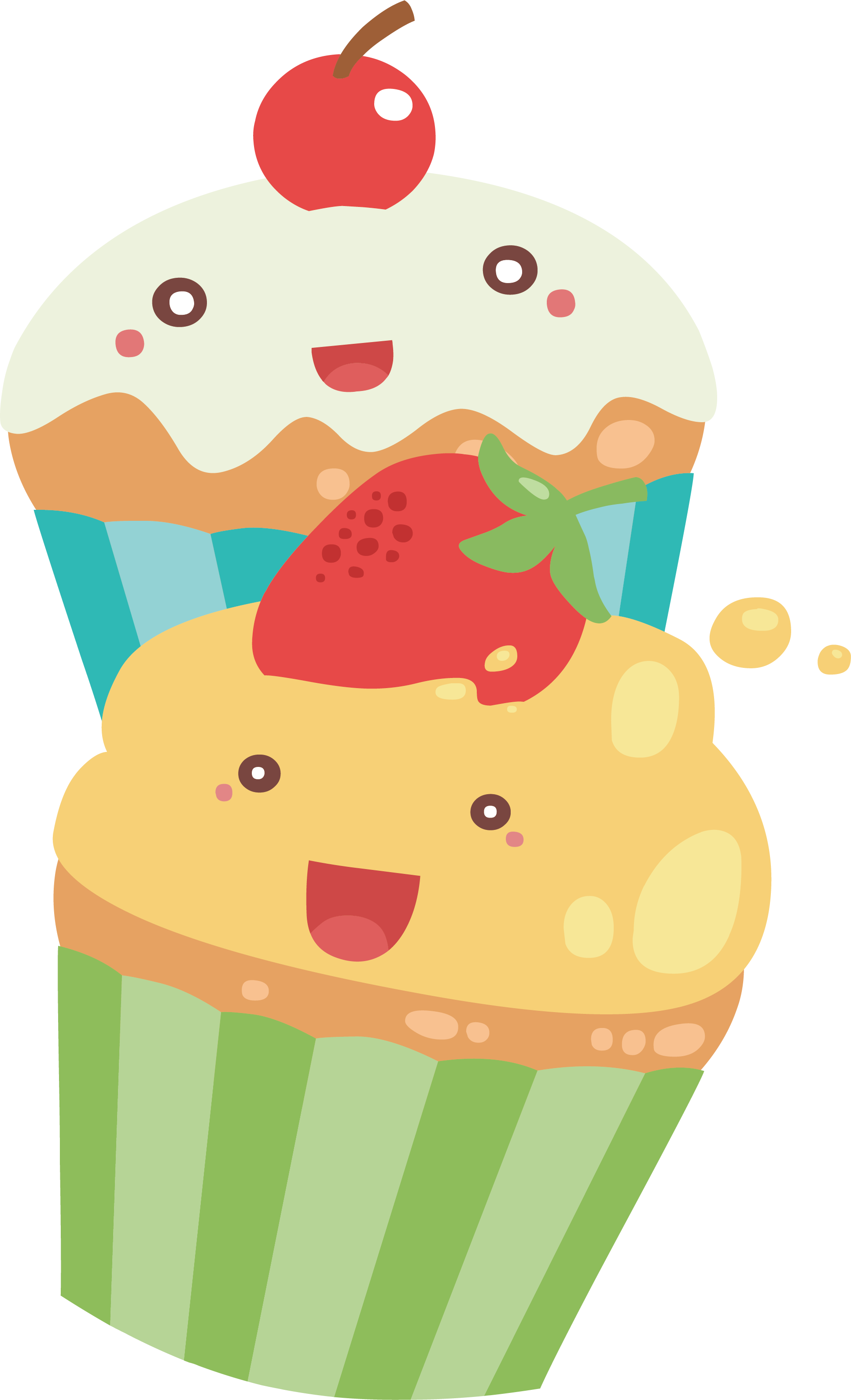 Cupcake Torta Muffin - Cute Cupcakes Png (1933x3180)