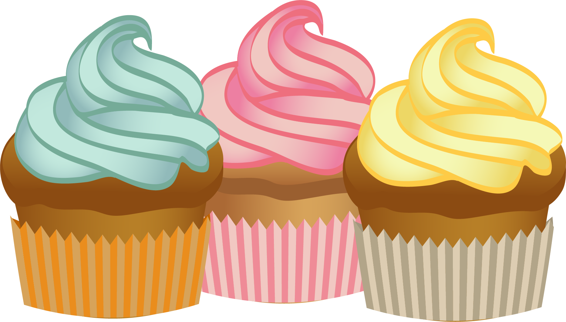 Drawn Cupcake Muffin - Cake (1866x1061)