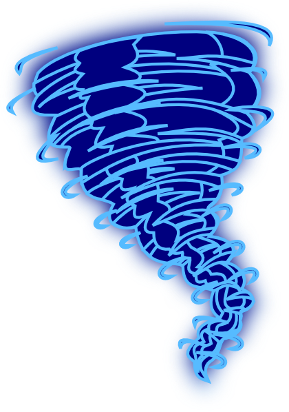 Blue Cartoon Anchor Download - Blue Tornado Clipart (420x598)