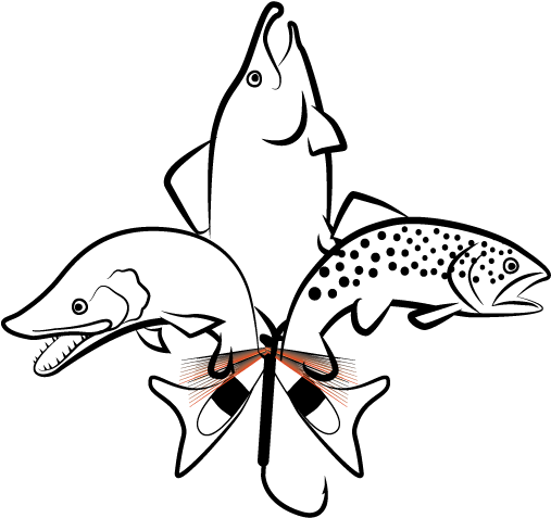 This One Dedicated To Fly Fishing And Featuring Trout, - Line Art (526x554)