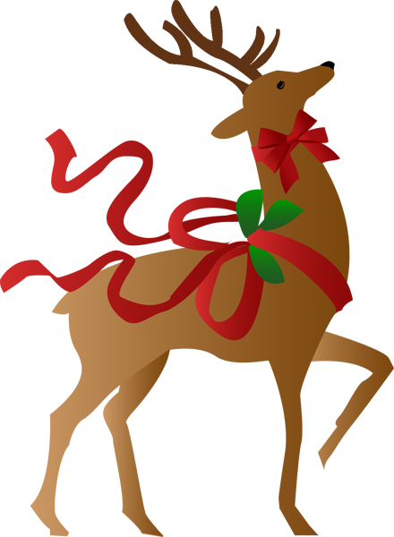 A Christmas Reindeer Clip Art, Merry And Holidays - Reindeer Clipart (440x600)