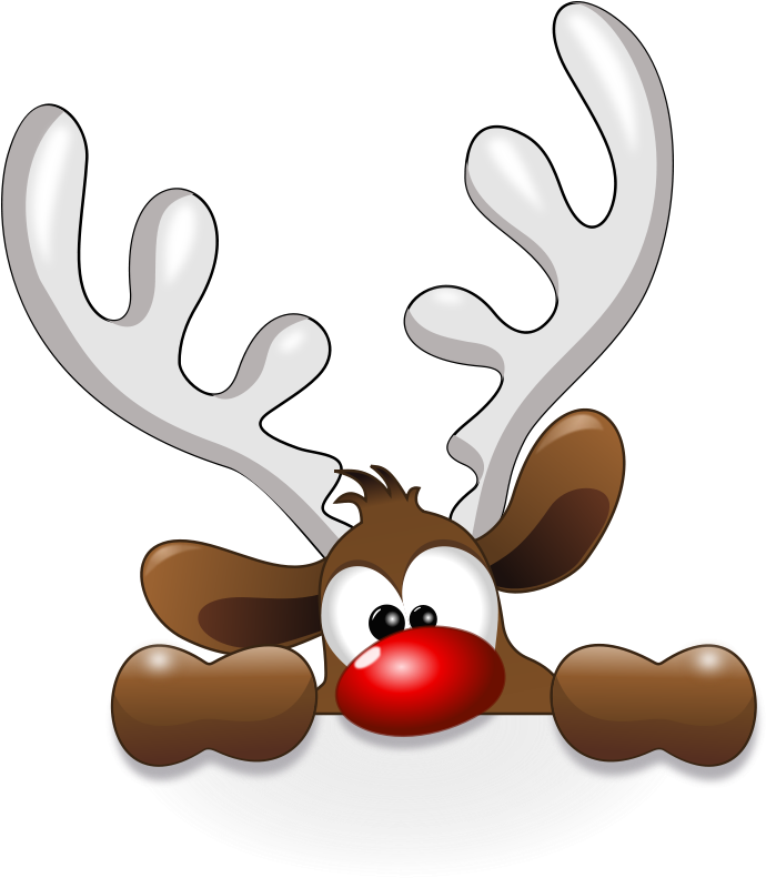 Free Funny Reindeer Free Rudolph Free - Reindeer Head Clipart (691x800)