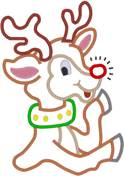 Rudolph Reindeer Applique - Rudolph (567x567)
