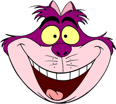 Alice In Wonderland Cheshire Cat Face Clipart - Cartas De Baralho Alice No Pais Das Maravilhas (400x367)