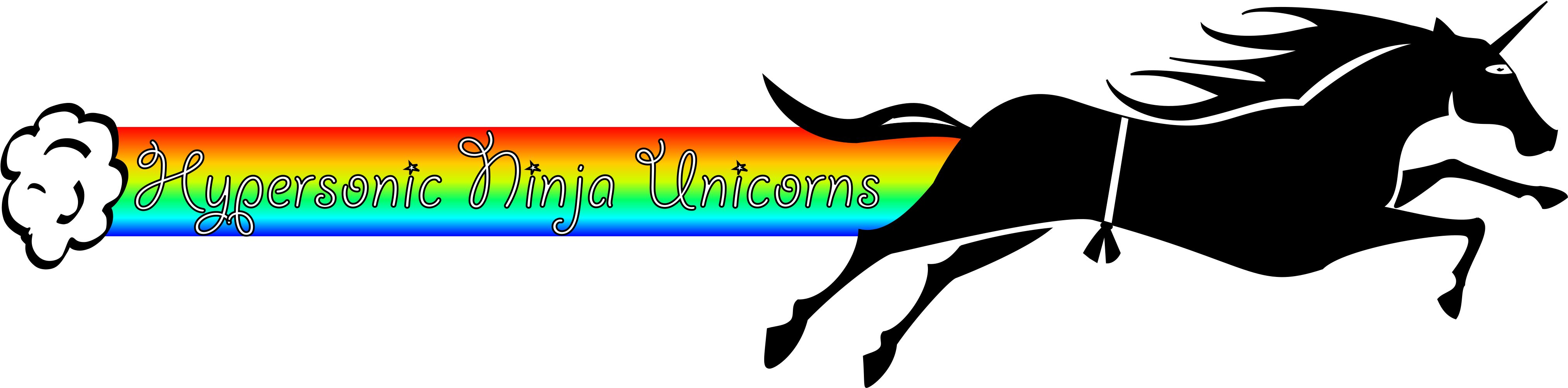 Hypersonic Ninja Unicorns - Running Horse Vector (4103x1059)