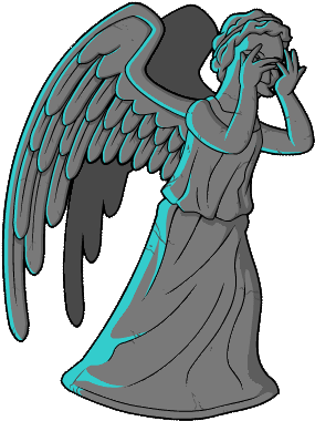 Doctor Who Facepalm Sticker For Ios & Android - Doctor Who Weeping Angels Cartoon (373x424)