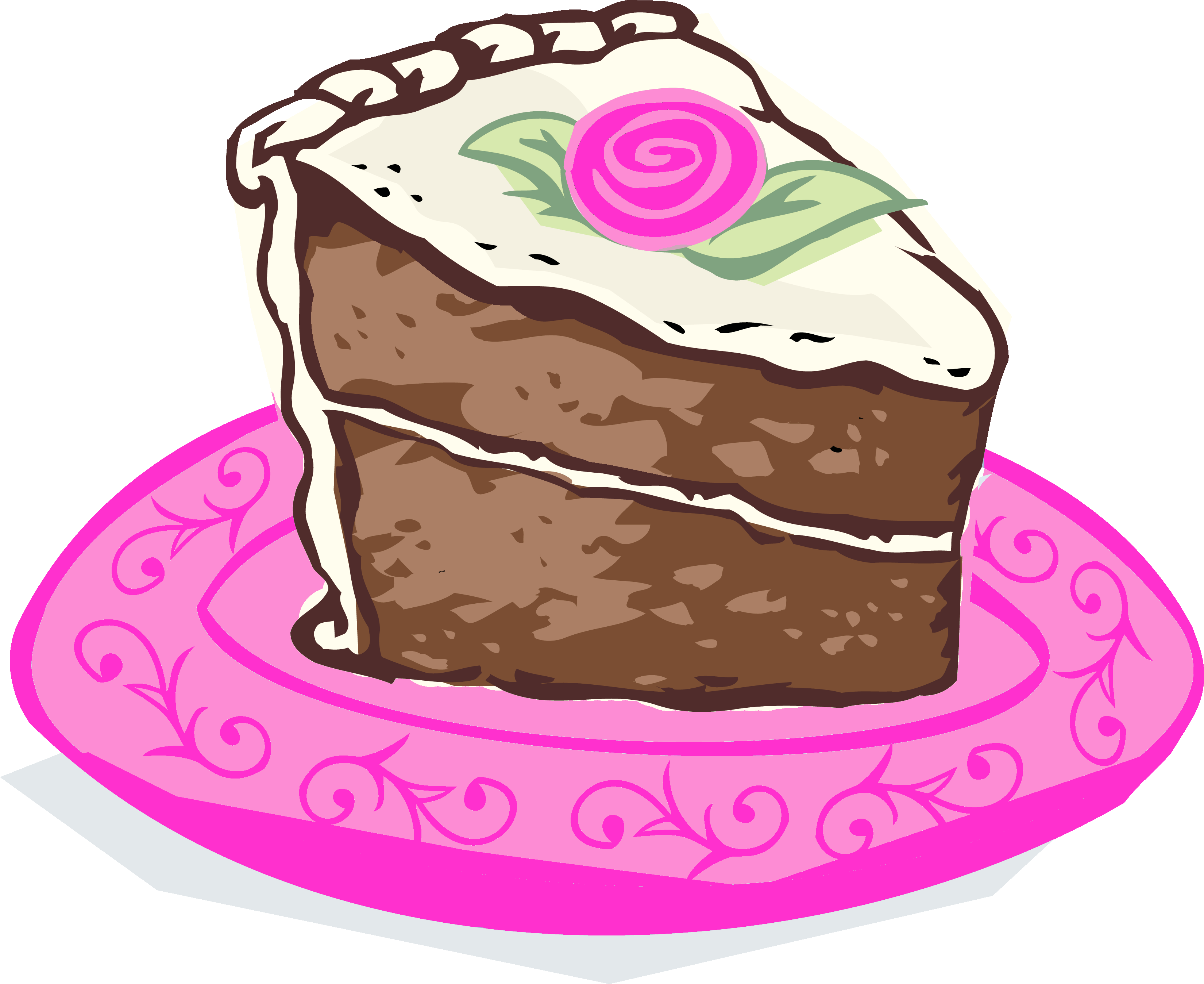 Chocolate Cake Clipart Bakery Cake - Slice Of Cake Clip Art (3300x2696)