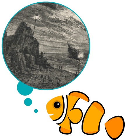 A Wrecking Scene In Ireland - Giclee Print: Cornish Wreckers Flash Their Torches, (428x479)