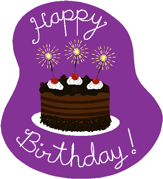 Purple Birthday Cake Clip Art - Purple Birthday Cake Gif (519x573)
