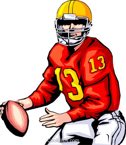 Quarterback Ready To Pass Royalty Free Vector Clip - Clip Art (415x480)