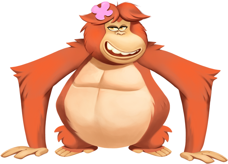Penguin Chicken Orangutan Character Clip Art - Go Bananas (821x618)