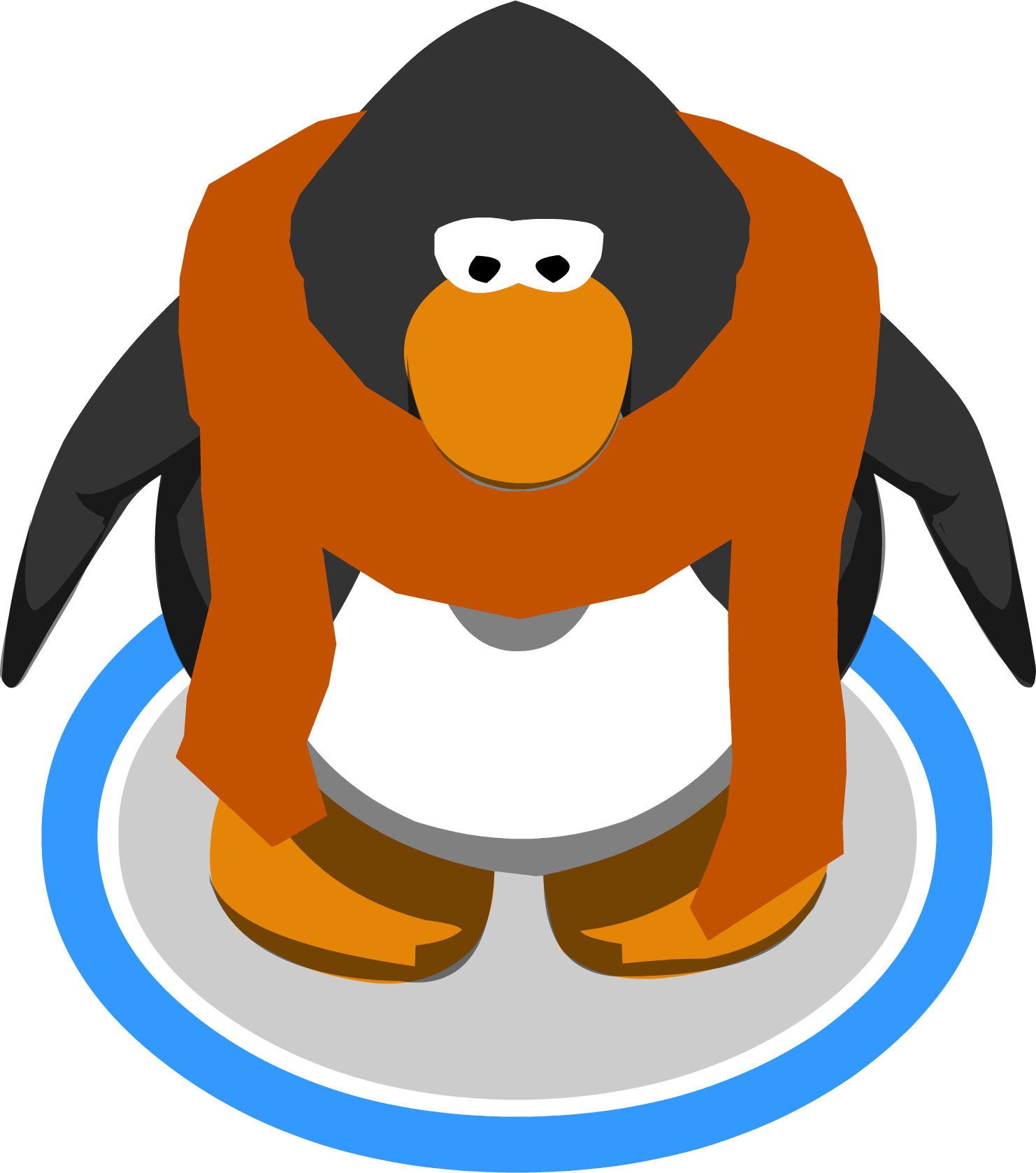 Cozy Orange Scarf Ingame - Pink Club Penguin (1482x1677)
