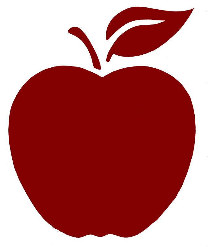 Apple 681×800 Pixels - Stencil Of An Apple (681x800)