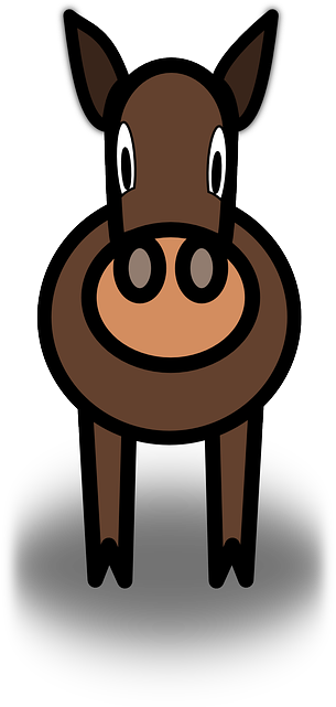 Simple Cartoon Horse Svg Clip Arts 282 X 589 Px - Horse (320x640)