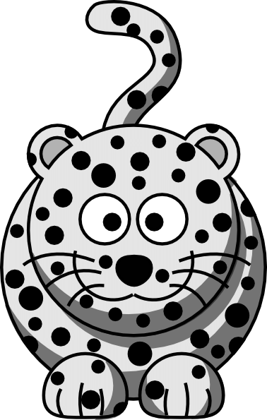 Summer Clothes Coloring Clipart - Cartoon Leopard (378x595)
