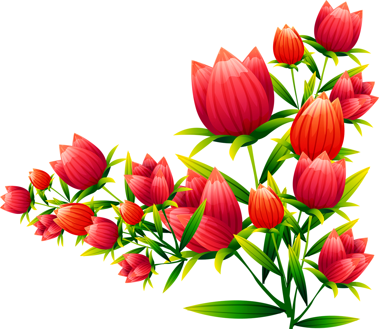 Floral Design Tulip Flower Euclidean Vector - Vector Corners Flowers Png (1300x1131)