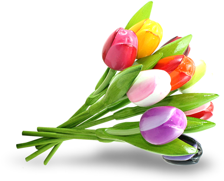Tulip Bouquet Multicolor Small - Tulip Bouquet Png (862x700)